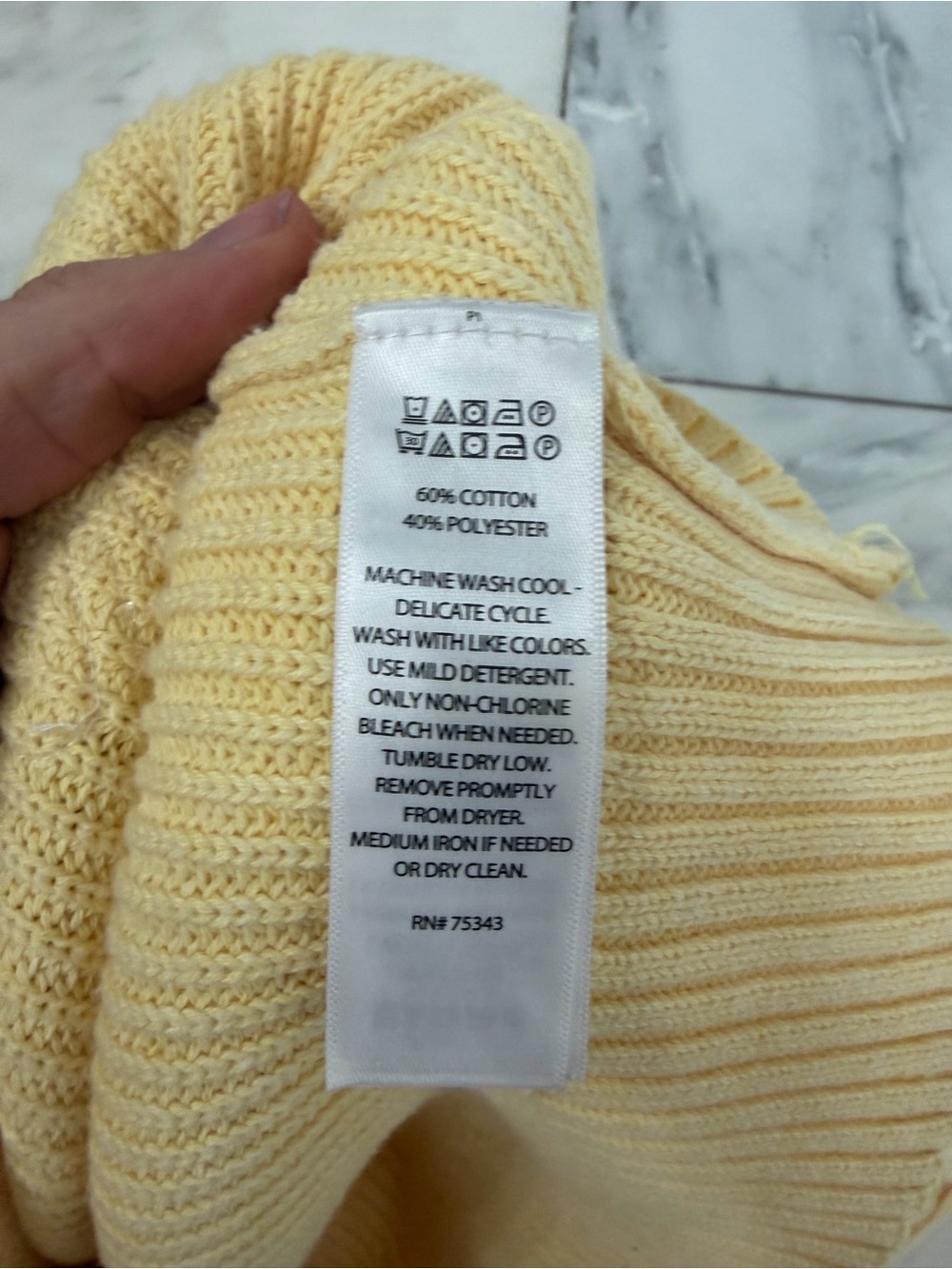 Laura Ashley Women Small Cotton Blend Knit Butter Yellow Floral Appliqué Sweater - Picture 7 of 7